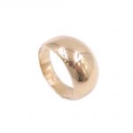 anello a fascia in argento dorato