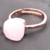 anello con quarzo rosa